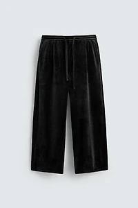 RELAXED FIT VELVET PANTS