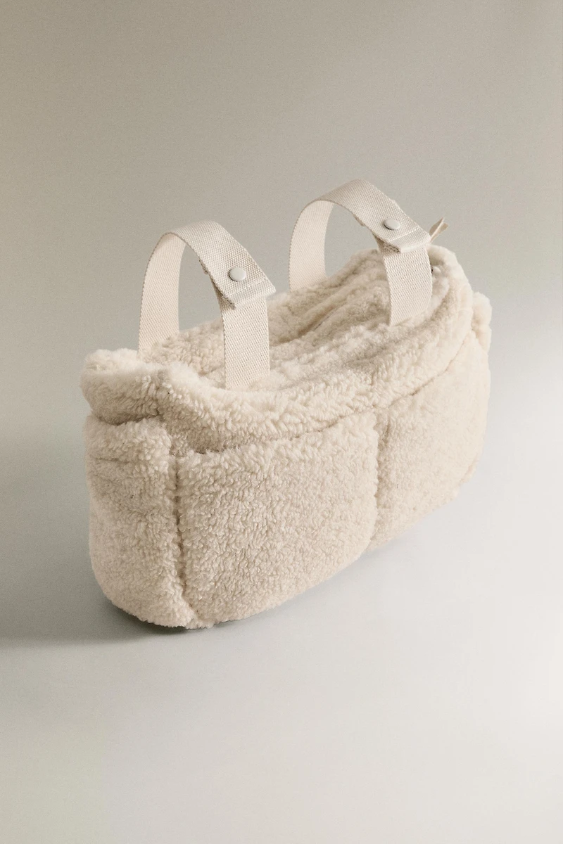 FAUX SHEARLING MATERNITY BAG