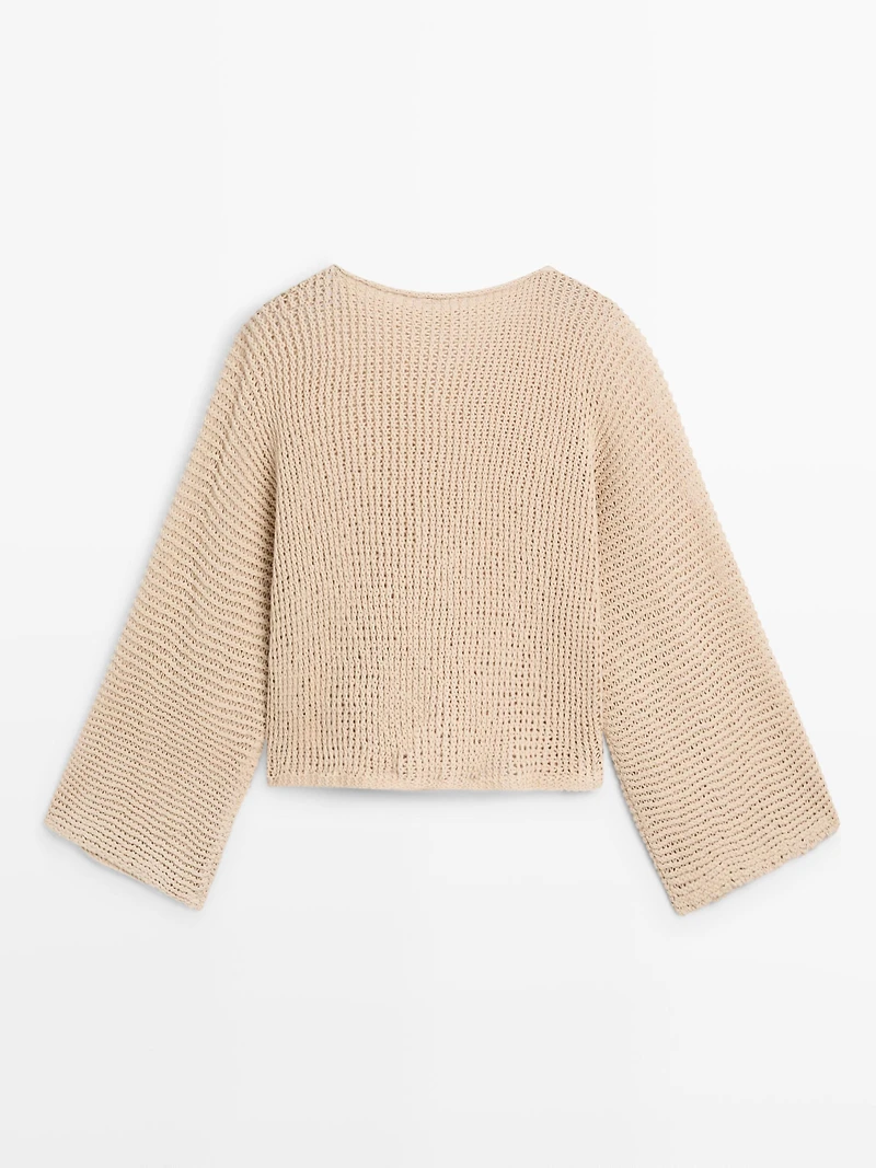 100% cotton cutwork sweater