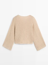 100% cotton cutwork sweater