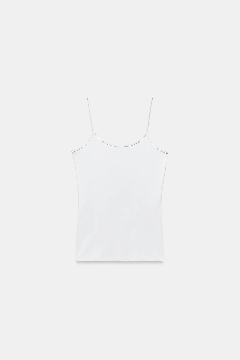 T-SHIRT EN POLYAMIDE À BRETELLES FINES