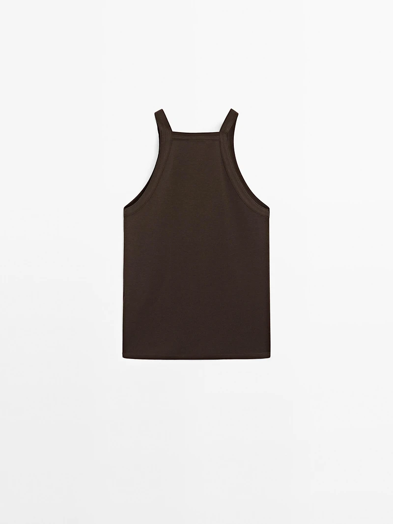 Cotton blend halter top
