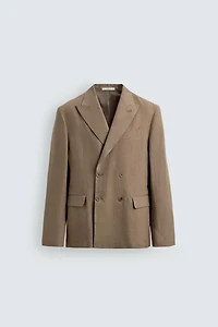 VESTE DE COSTUME CROISÉE 100% LIN