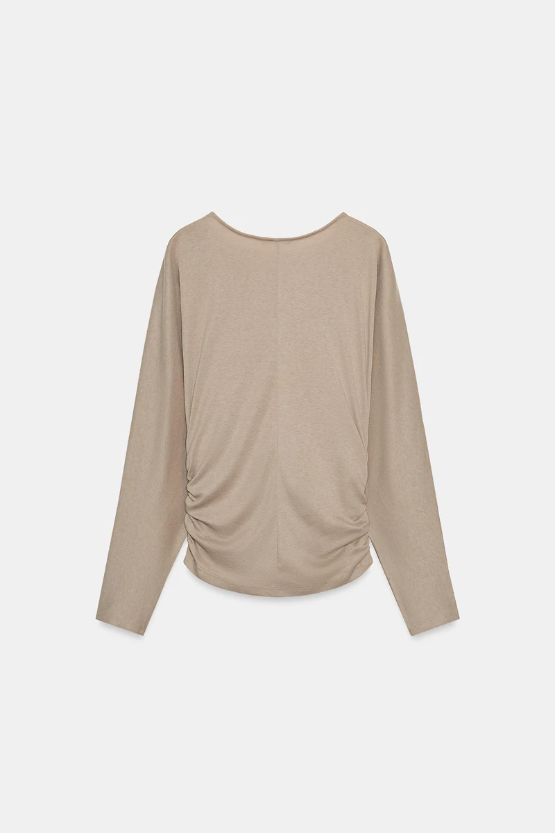 SIDE DRAPED T-SHIRT