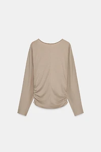 SIDE DRAPED T-SHIRT
