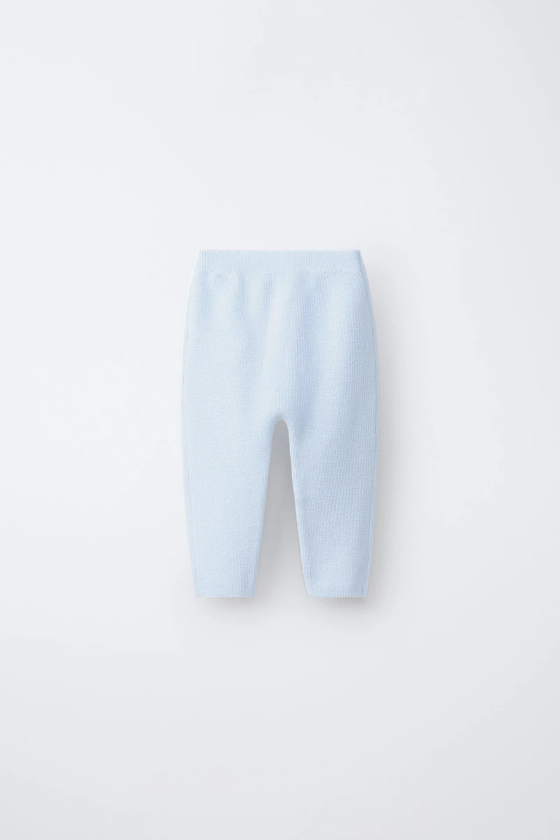 EMBROIDERED KNIT PANTS