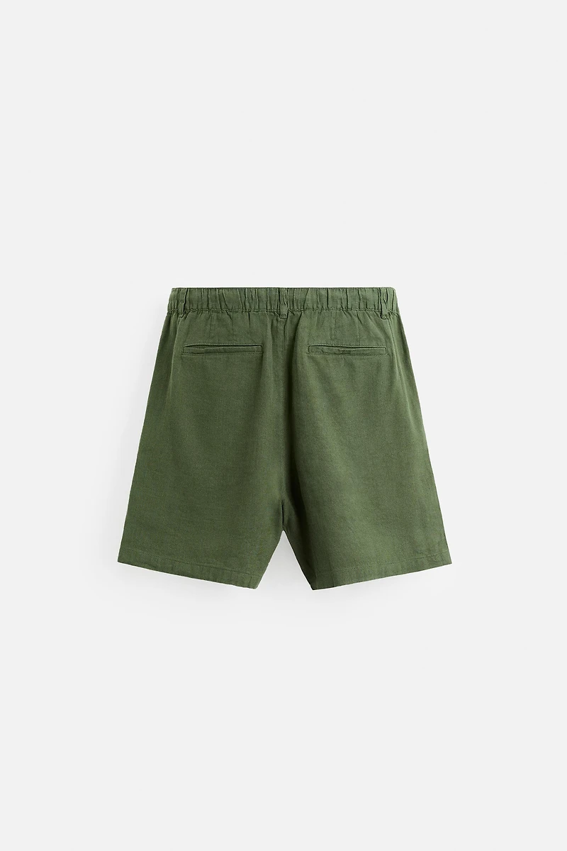 LINEN BLEND SHORTS