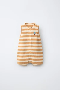 BODY EN MAILLE À RAYURES BRODERIE BATEAU