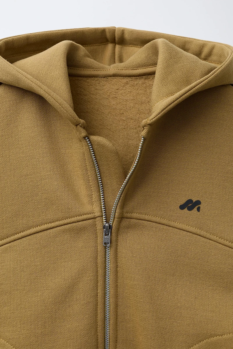 EMBOSSED LOGO ZIP-UP HOODIE