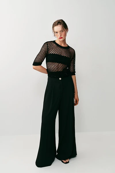 GOLD BUTTON PALAZZO PANTS