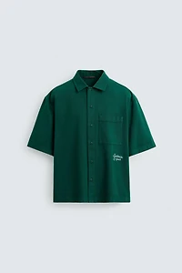 EMBROIDERED TEXTURED OVERSHIRT