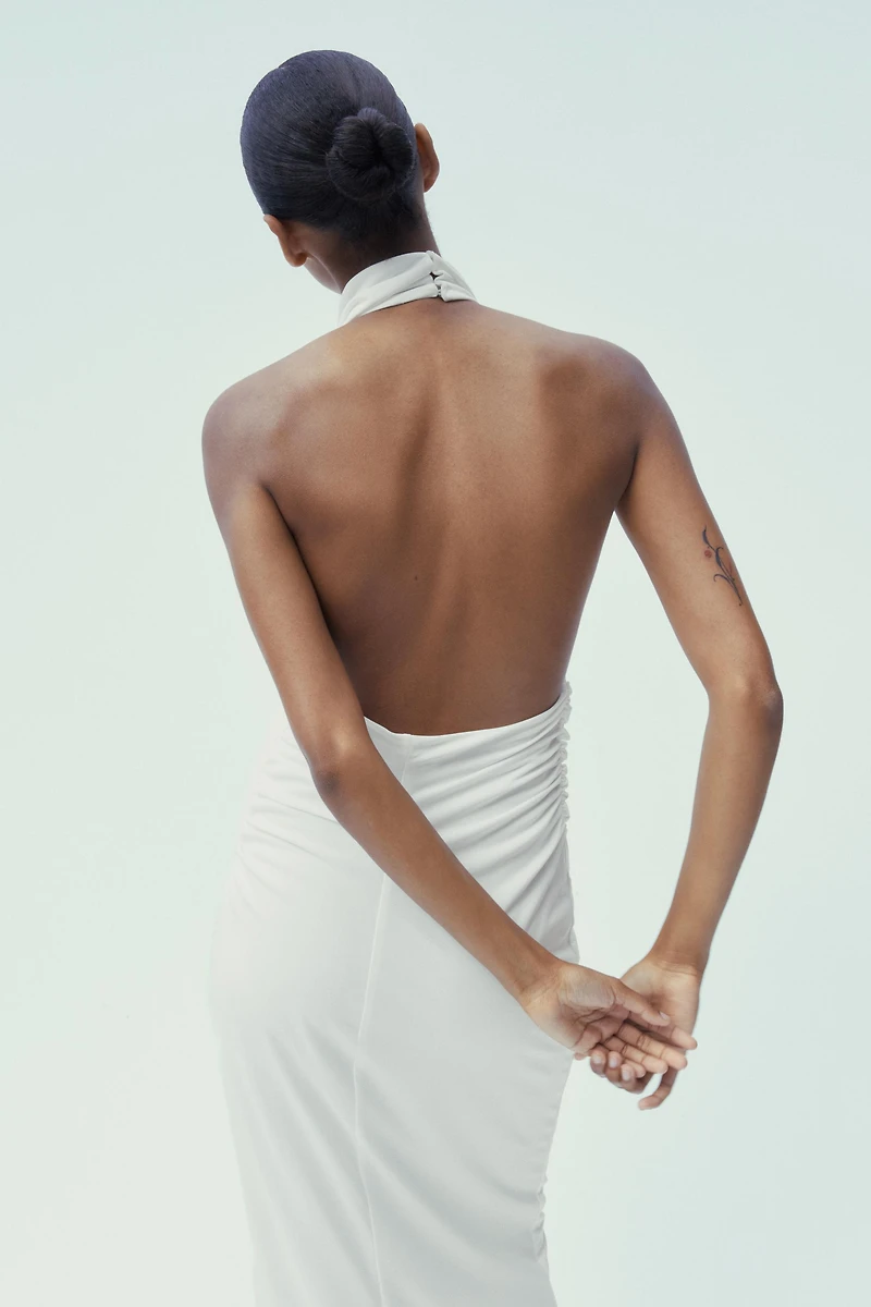 ROBE LONGUE HALTER DOS NU