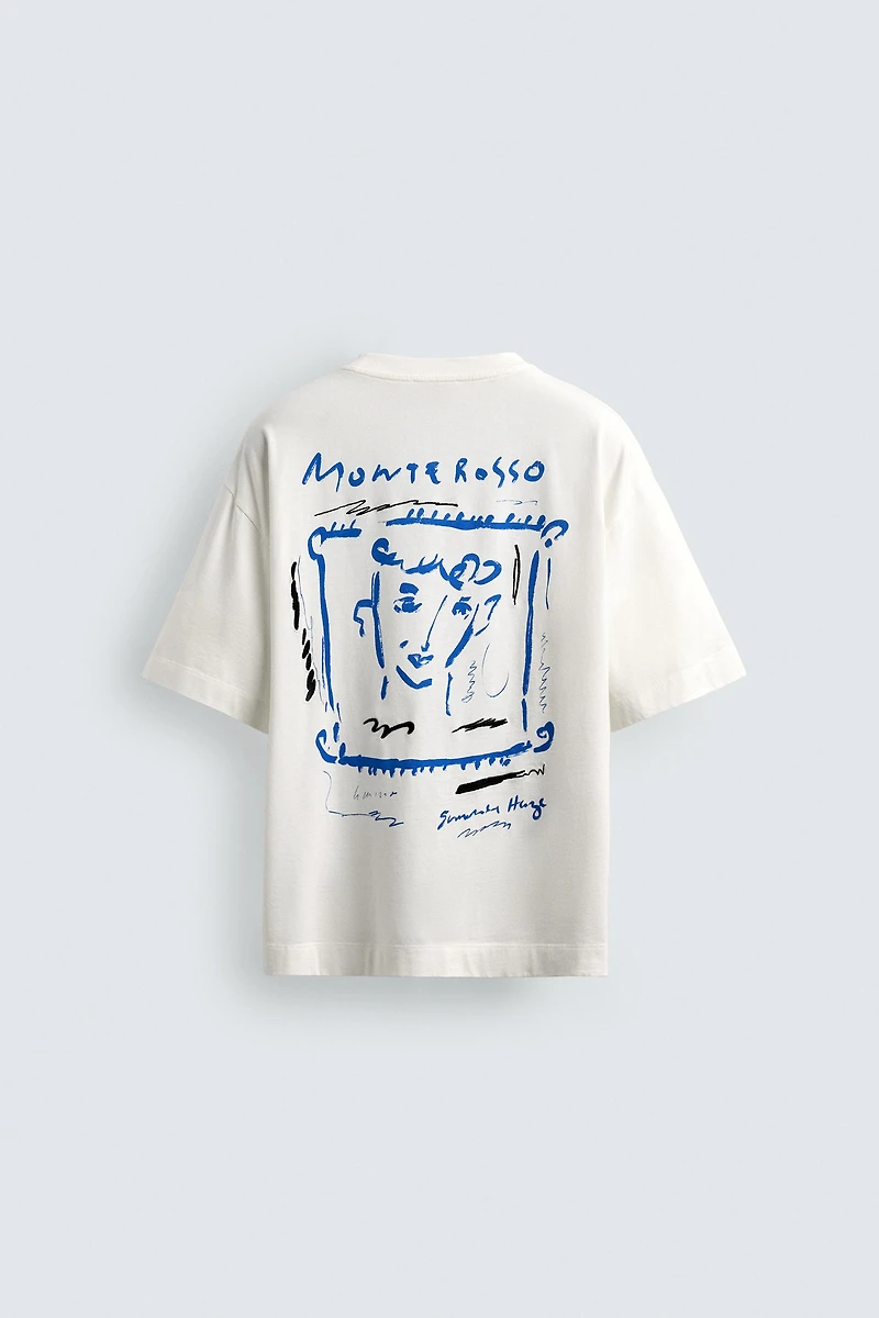 CONTRASTING PRINTS T-SHIRT