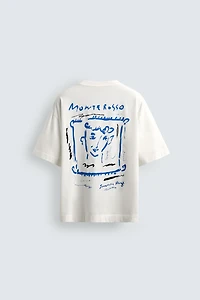 CONTRASTING PRINTS T-SHIRT