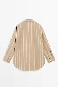 Chemise rayée à boutons bijoux