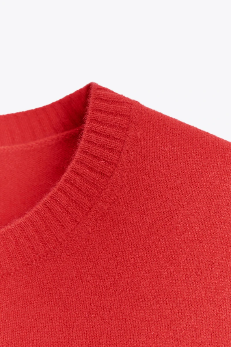 100% CASHMERE SHORT SLEEVE SWEATER