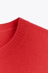 100% CASHMERE SHORT SLEEVE SWEATER