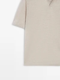 Knit V-neck polo shirt