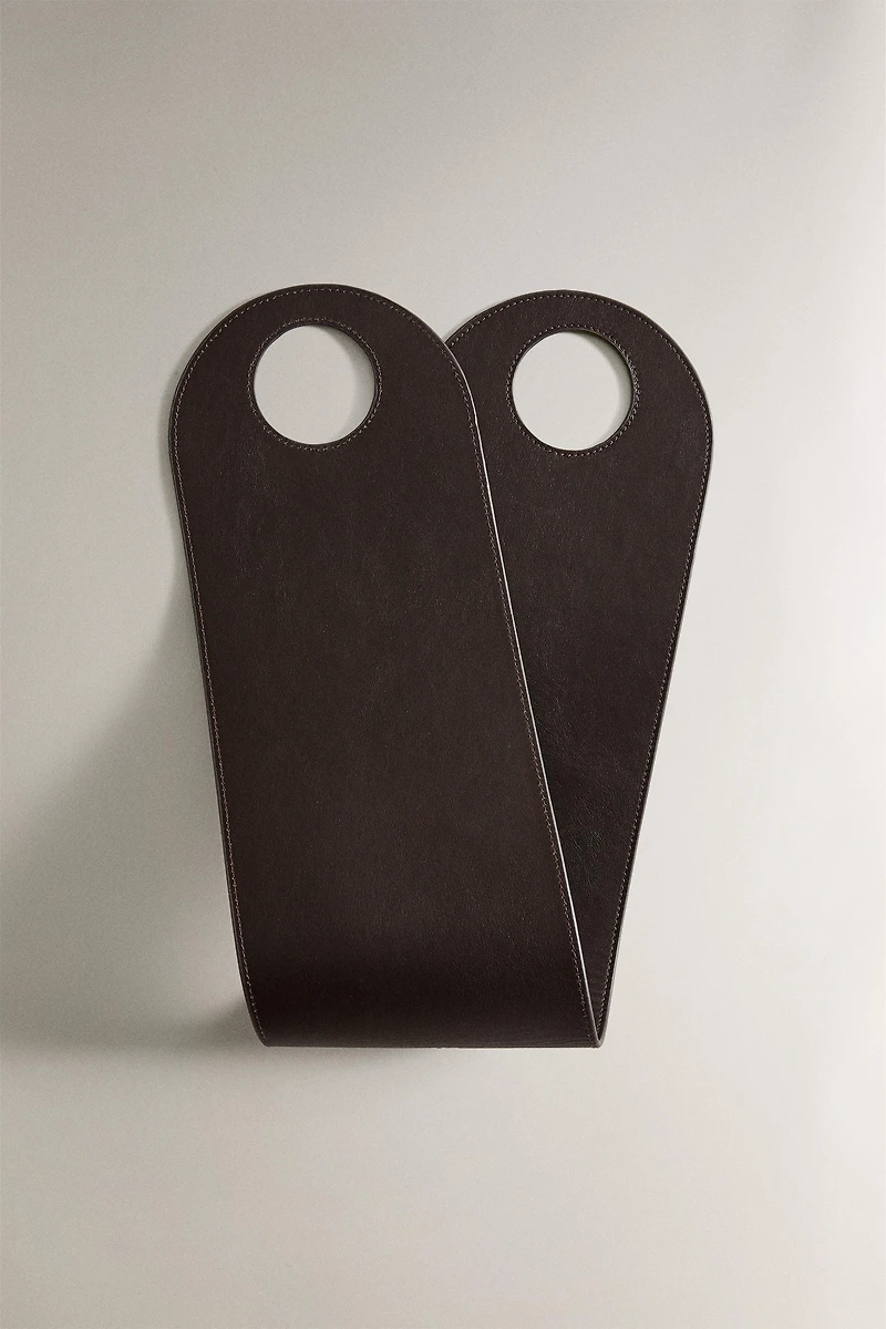LEATHER MAGAZINE RACK