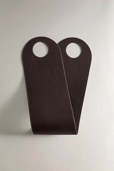 LEATHER MAGAZINE RACK