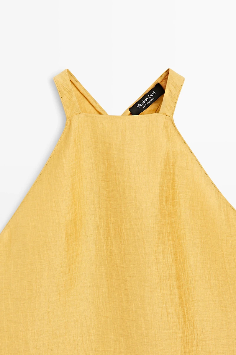 Linen blend halter top