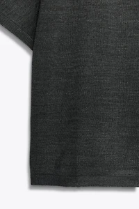 SHORT SLEEVE KNIT WOOL TOP