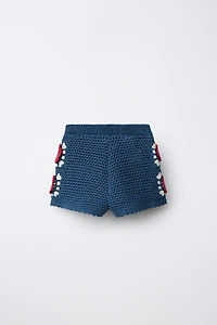 CROCHET KNIT SHORTS