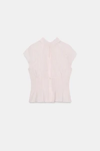 POPLIN TOP WITH TIE OPENING