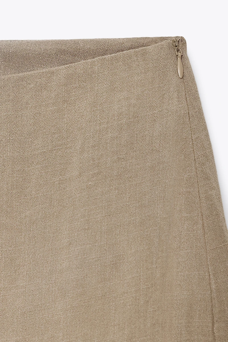 EMBROIDERED MIDI LINGERIE SKIRT