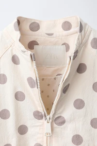 POLKA DOT QUILTED BOMBER JACKET