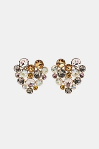JEWELED HEART EARRINGS