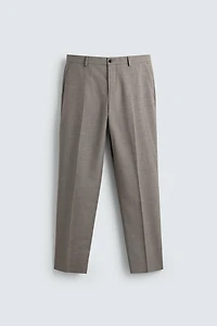 REGULAR FIT TEXTURED SUIT PANTS