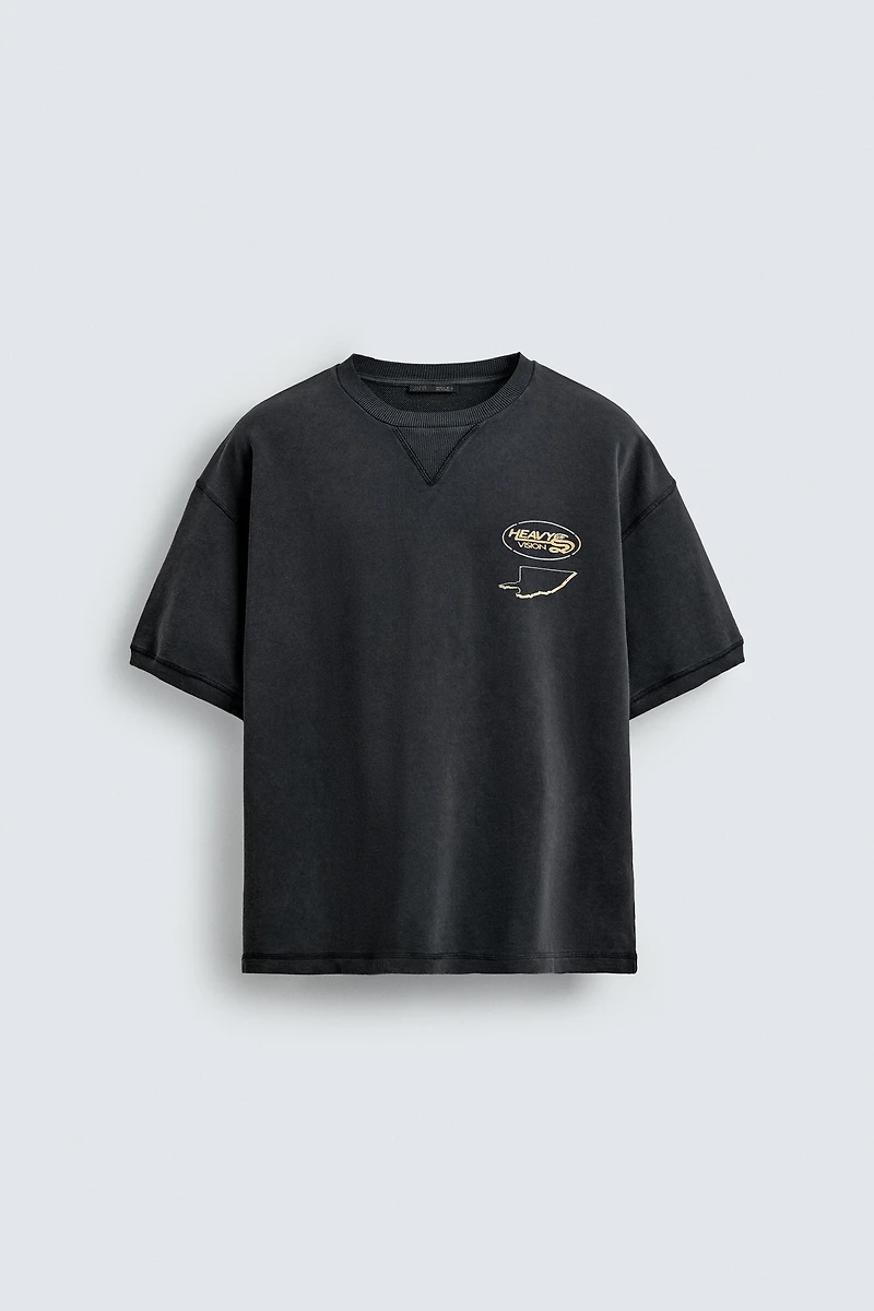 WASHED PRINTED GRAPHIC SWEATSHIRT