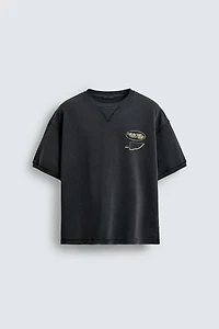 WASHED PRINTED GRAPHIC SWEATSHIRT