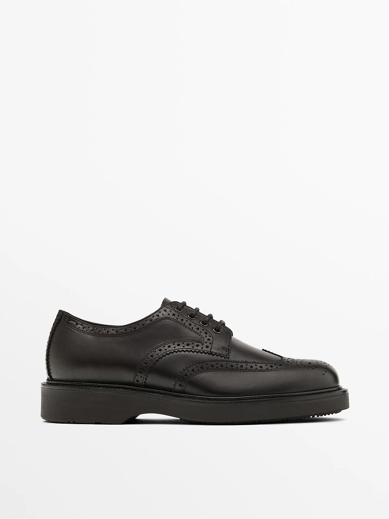 Chaussures effet craquelé en cuir nappa