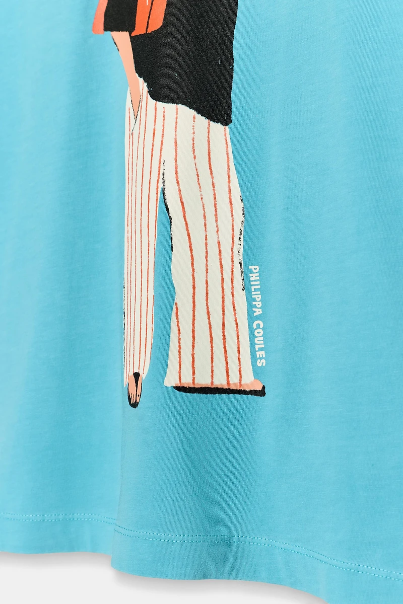 PHILIPPA COULES WASHED-EFFECT T-SHIRT