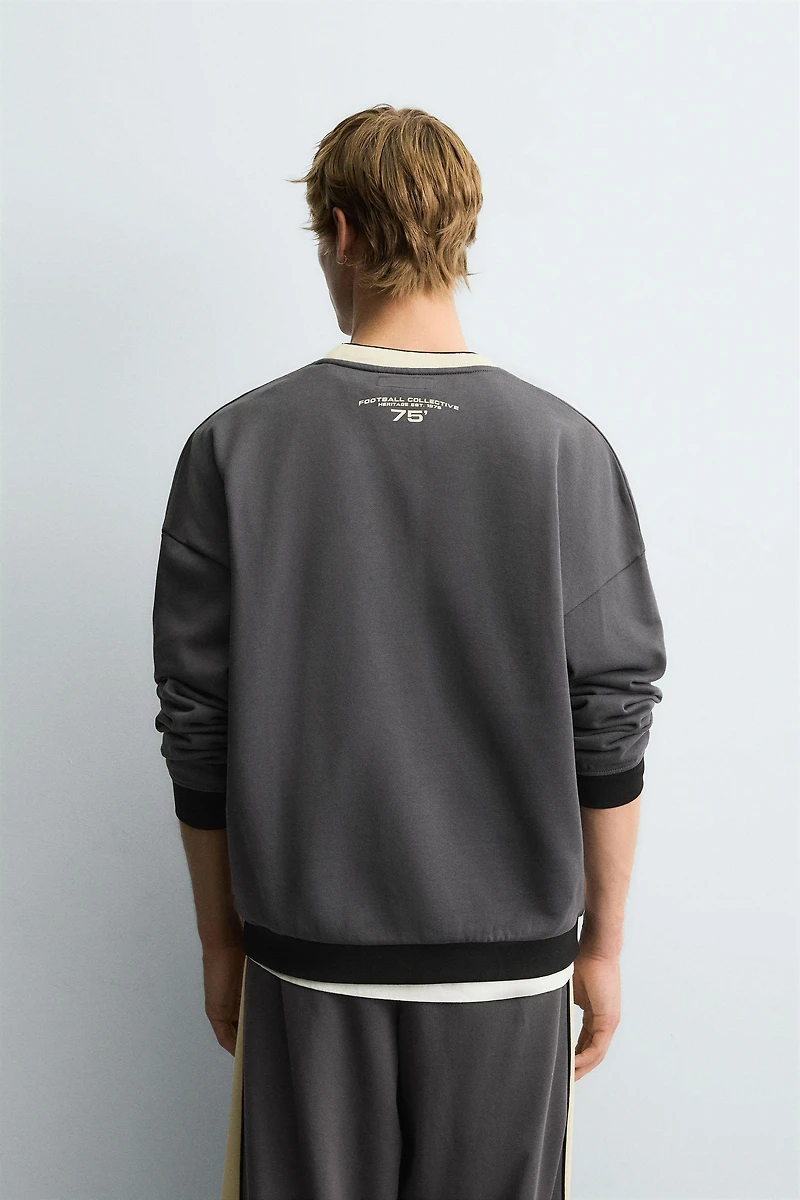COLOR BLOCK PRINTED SWEATSHIRT