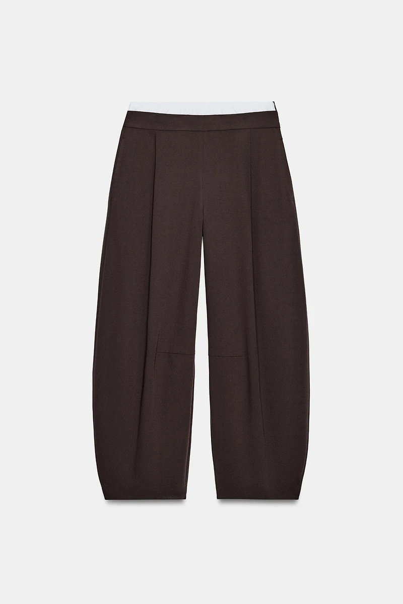 DOUBLE WAIST BARREL PANTS