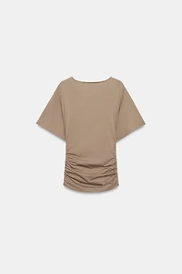 T-SHIRT DRAPÉ MANCHES COURTES