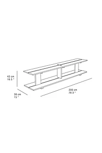 ELM WOOD SHELF WITH TWO SHELVES