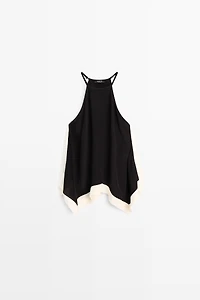 Long contrast halter top