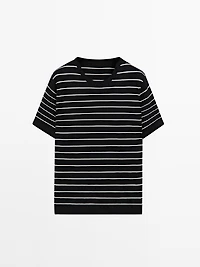 100% cotton striped knit T-shirt