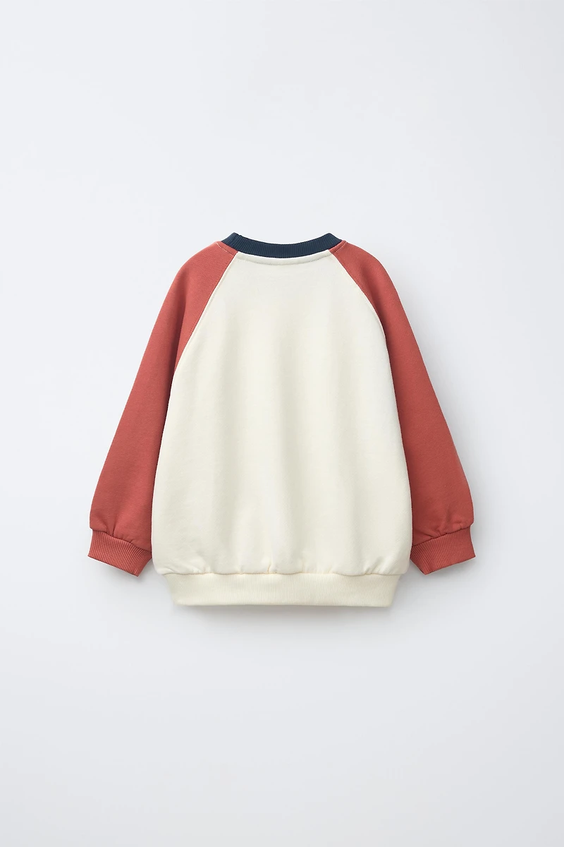 SWEAT À MANCHES RAGLAN ET ÉTIQUETTE