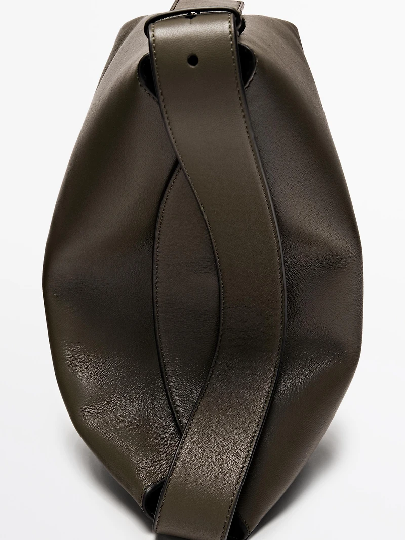 Petit sac porté épaule en cuir nappa