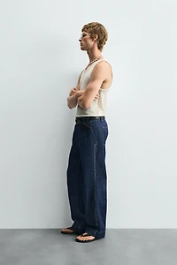 EMBROIDERED BAND DETAIL JEANS