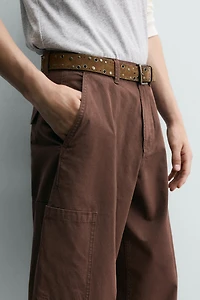 BALLOON FIT CARGO PANTS WITH SEAMS
