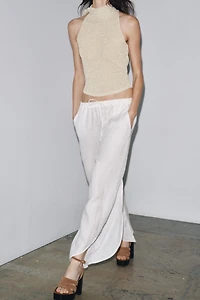 HALTER TOP WITH METALLIC THREAD