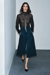 CORDUROY MIDI SKIRT ZW COLLECTION