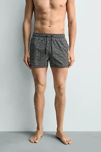 GEOMETRIC PRINT SHORT SWIMSUIT
