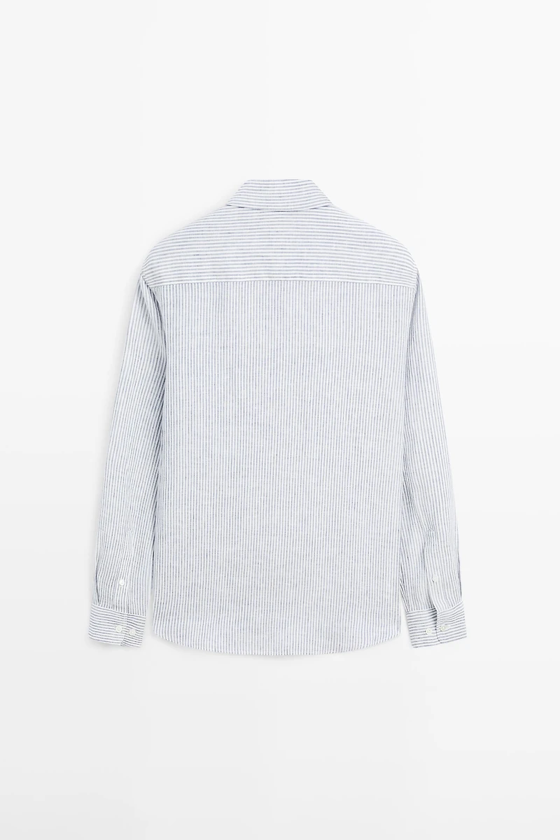 Striped slim fit linen shirt